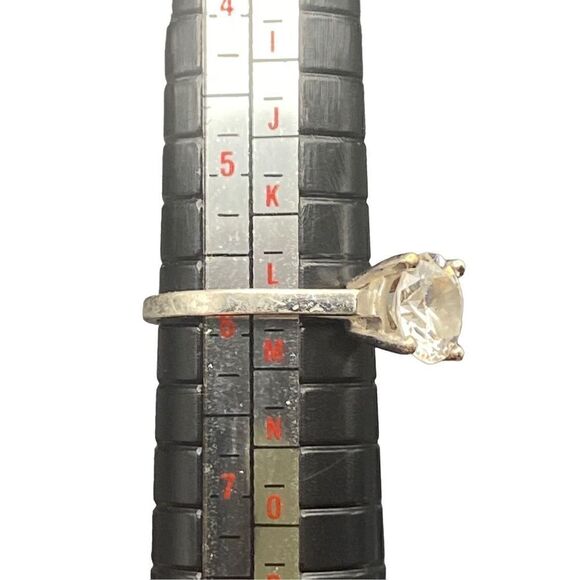 Two karat round CZ simulated diamond ring  size 6 - Picture 4 of 7